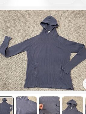 Nike Navy/purpleish Rib Knit Hooded Sweater